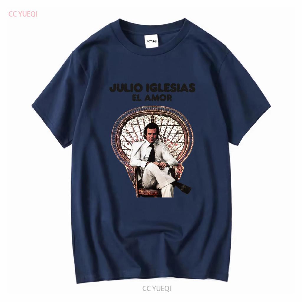 Julio Iglesias Vintage 1975 El Amor retro T shirt Quiero Gwendolyne Life Goes On vintage Washed homme Stretched