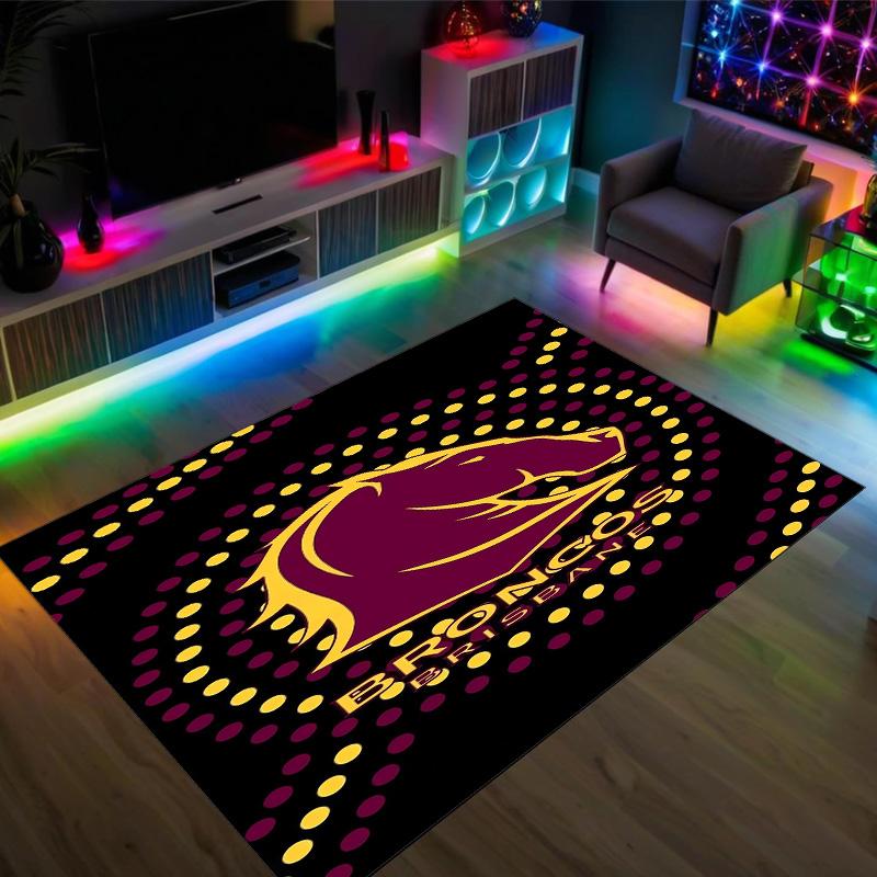 Дизайн Brisbane Broncos Кристальный Велюровый Ковер Уютный Не?Нескользящий ковер с принтом для спальни, гостиной, прихожей