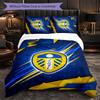 Футбольный комплект постельного белья Leeds United из 3 предметов Мягкий пододеяльник с наволочками Набивной комплект для декора спальни для дома