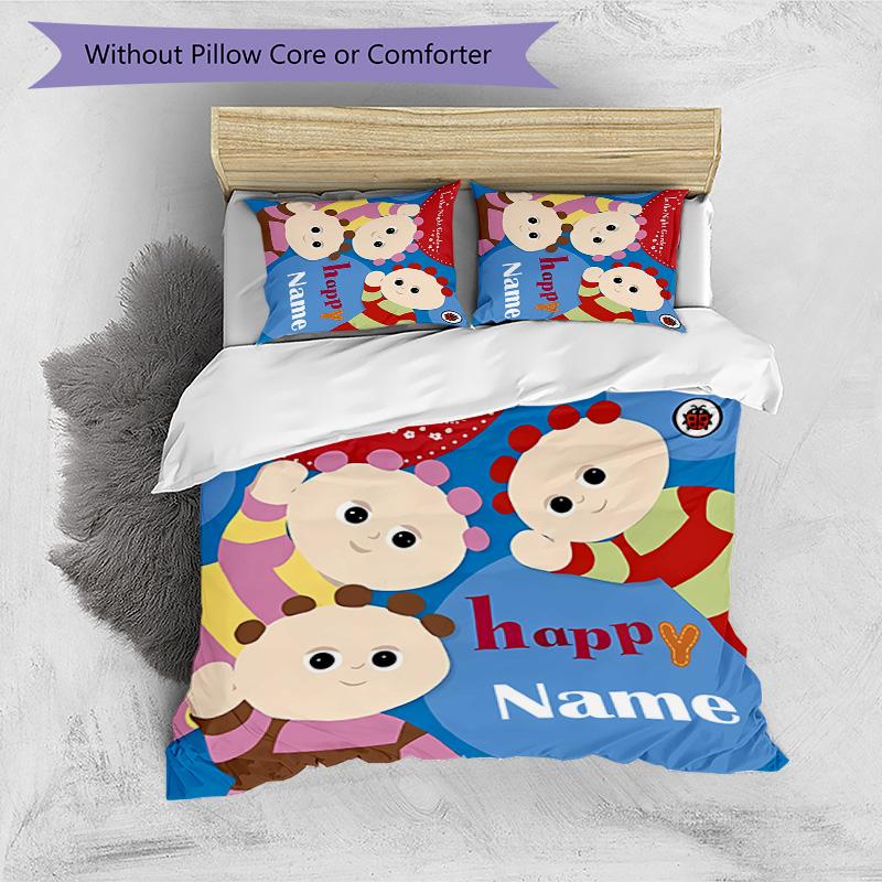 3pcs In the Night Garden2 Cover Set - Personalized Name, HD Printed Bedding with 1 Cover and 2 Pillowcases - Perfect for Home Decor, Easy Care