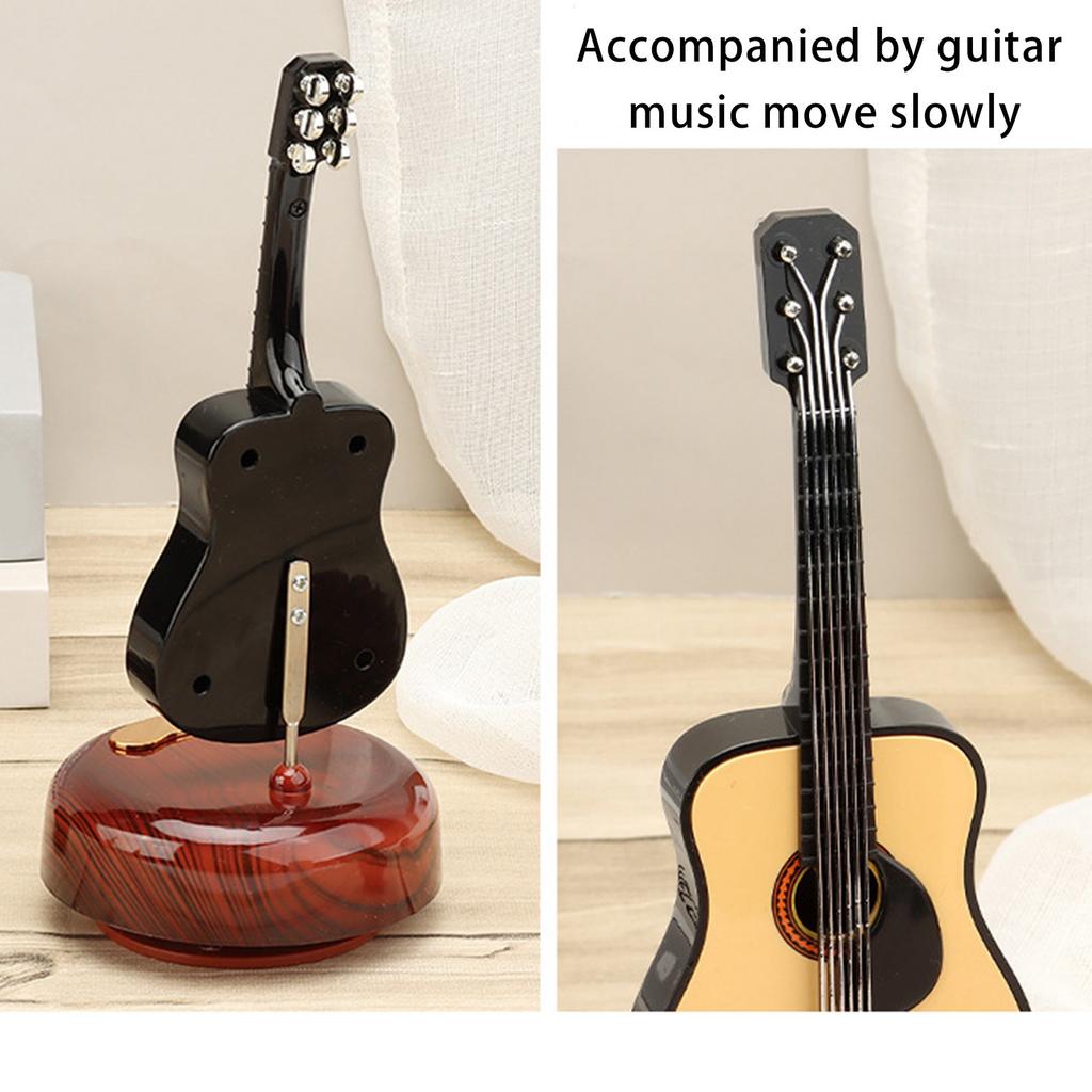 YHOPE Деревянная винтажная музыкальная шкатулка, Музыкальные шкатулки для девочек, Классическое моделирование музыкальных инструментов, Вращающаяся музыкальная шкатулка, Декор для столешницы