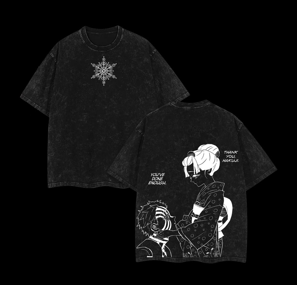 Аказа X Коюки Клинок, рассекающий демонов Арка Бесконечного Замка Стиранная Футболка Мужская Женская Хлопковая Оверсайз Футболка Уличная Одежда Женская Мужская Одежда Удобный Верх Футболки