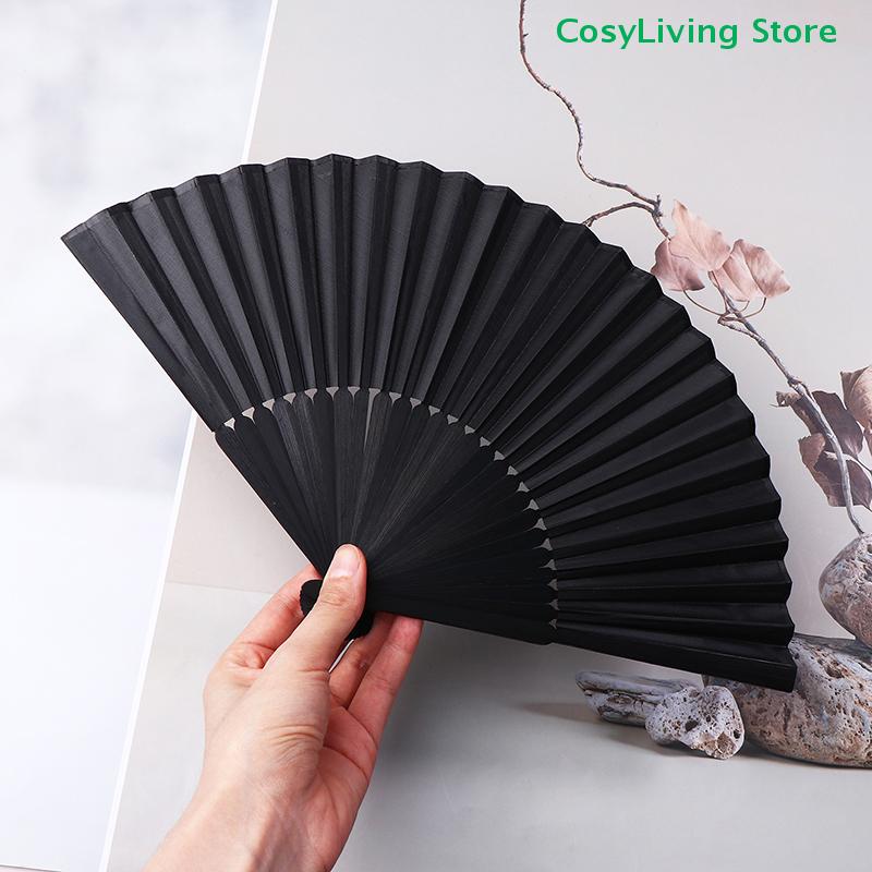 Складной черный веер Винтажные веера Китайский ручной веер Веер для классического танца Ремесленный веер Легкий Подарок на свадьбу и вечеринку