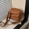 Corduroy Women's Bag 2024 Spring New Fashionable Solid Color Cloth Bag Campus Style One Shoulder Crossbody Bag Tide
