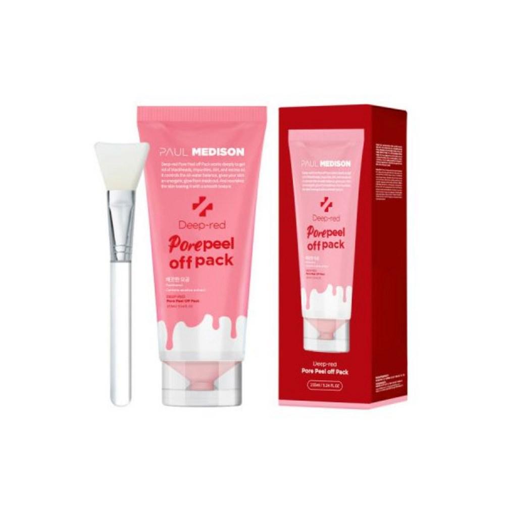 Deep Red Pore Peel-Off Pack 155ml + 1 Brush Set, Deep Red Pore Peel-Off Pack 155ml Brush 1 Set, 1 Piece