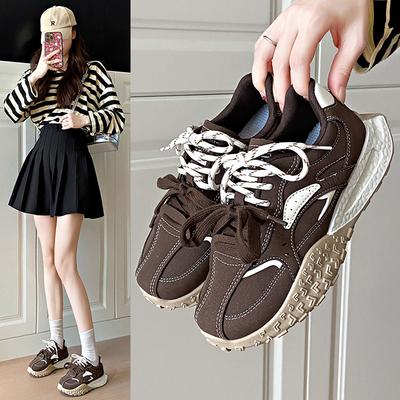 Женские вулканизированные туфли смешанных цветов, осенние новинки, замшевые, с кожаными вставками, женские кроссовки, студенческие повседневные кеды для кампуса