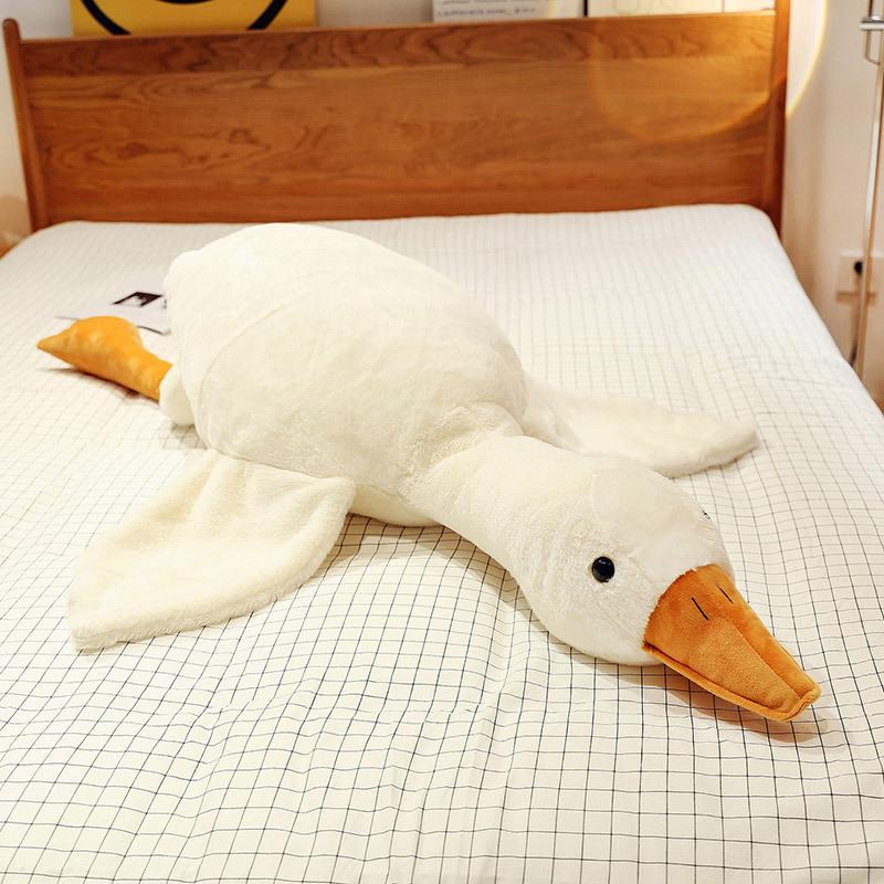 50-190cm Cute Fluffy Big Size White Goose Plush Toy Kawaii Huge Duck Sleep Pillow Cushion Soft Stuffed Animal Doll Kid Toy Gift