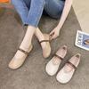 Mary Jane Retro Word with Soft Bottom Soft Surface Middle Heel Women's 2025 Summer British Style Non-slip Bottom Flat Heel Shoes