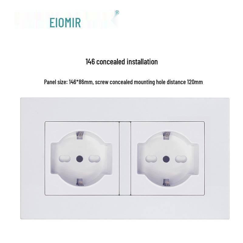 European German Standard Dual USB and Type C Socket Panel