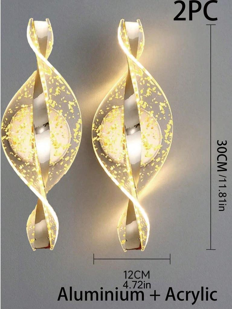 Luxury LED Modern Acrylic Gold/Black Wall Sconce,Hallways,Bedroom Night light,Outdoor Interior Lighting Wall Lamp Home Decor