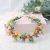 New Rose Floral Floral Crown Headband White Flower Green Leaf Floral Wreath Headband Ribbon Bridal Garland Girls Women