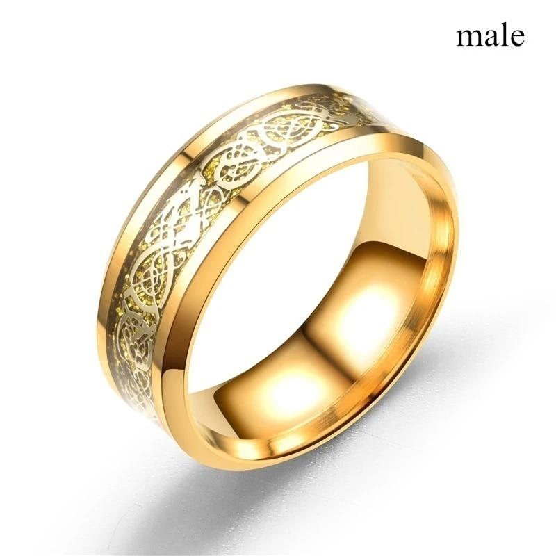 Очаровательные кольца для пар для мужчин, кольцо из нержавеющей стали с кельтским драконом, сердце, черный циркон, женские обручальные кольца, комплект ювелирных изделий на день Святого Валентина