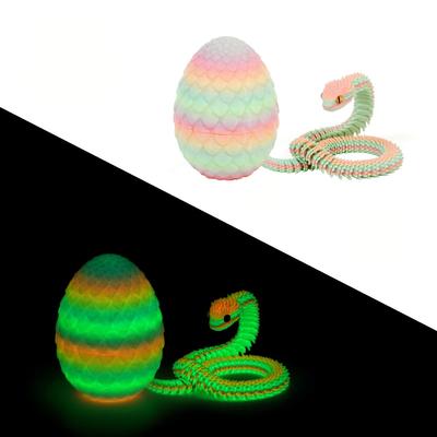 Креативные 3D-печатные игрушки-змеи Цельнолитые Конфетный цвет 3D-печатное яйцо змеи Вращающийся Градиентный Цветок