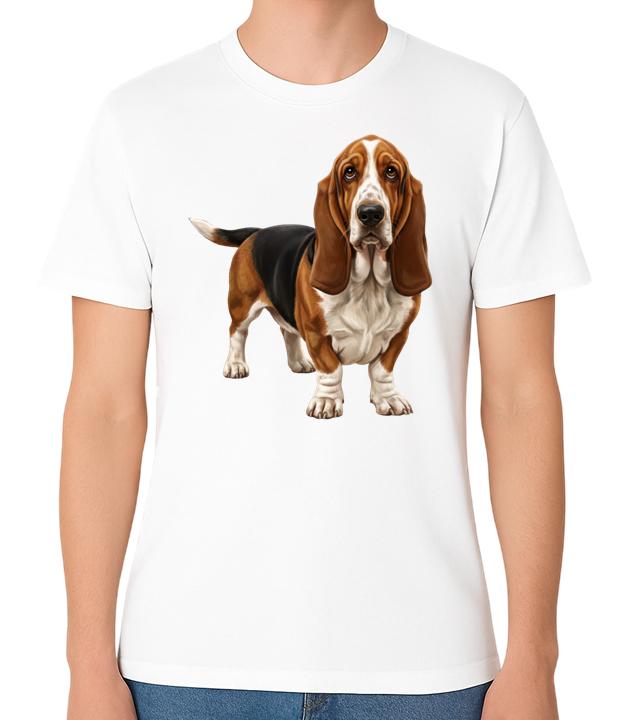 Basset Hound T-Shirt Realistic Dog Lover Graphic Gift Unisex T-Shirt
