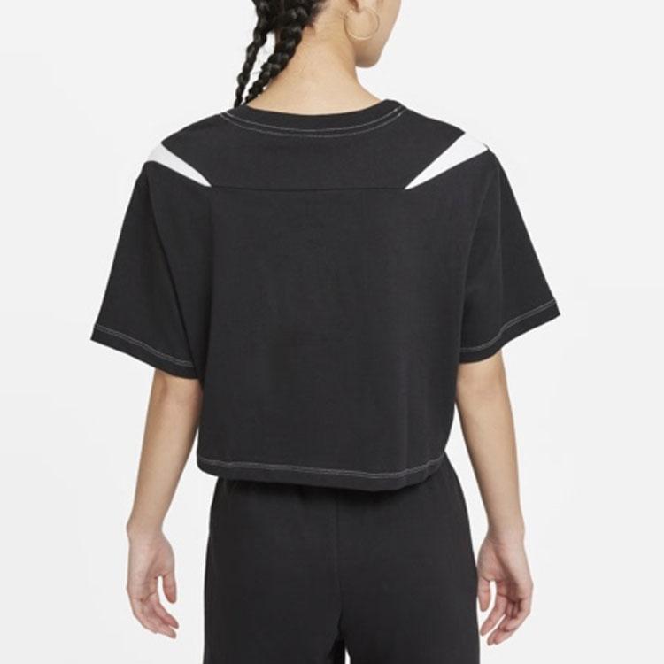 Nike Спортивная футболка с логотипом Swoosh, женские топы, черные DD5591-010