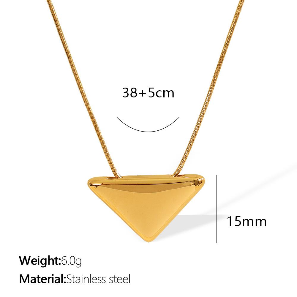 Fashion New Simple 2026 Golden Triangle Personality Clavicle Chain Cold Wind Advanced Plated 18K Gold Necklace