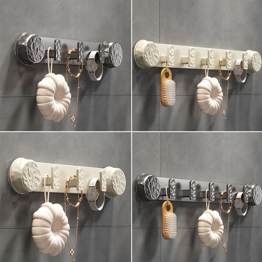 Wall Mounted Coat Hanger 3/5 Hooks Door Rear Hook Portable Suction Cup Hooks Bathroom Accessories