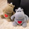 Creative Long Plush Heart Hippo Toy with Big Belly