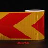 5cm/10cm/20cm*5M Arrow High Visibility Reflective Tape Yellow-Red  Self-Adhesive Strip Reflectors Conspicuity Safety Car Sticker