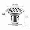 304 Stainless Steel Floor Drain 3.54 Inch Diameter Odor Resistant Drain Kit Shower Drain  Washroom