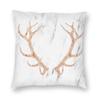 Rose Gold Antlers On Marble Square Pillow Case Cushions for Sofa Modern Pattern Cushion Covers