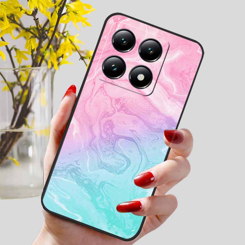 Для Xiaomi 14T / 14T Pro Чехол Модный Черный ТПУ Мраморный Расписной Чехол для Xiaomi 14T Pro Ударопрочный Корпус Capa Силиконовый Мешок 6.67''