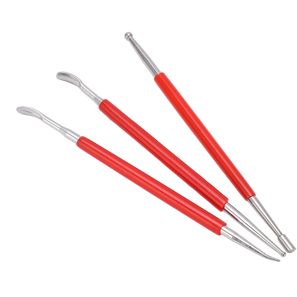 3 шт. двухсторонний стилус для растрачивания, небольшой портативный красный керамический инструмент для скульптуры, для резьбы по моделированию