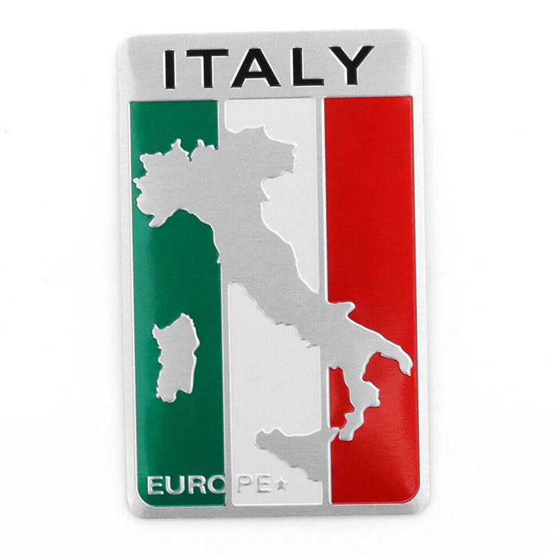 Aluminum 3D Metal ITALY Italian Flag Sticker Emblem Badge Decal Car Decorate