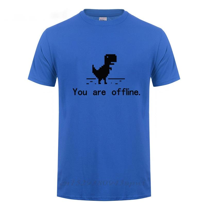 You Are Offline Error 404 Page Computer Dinosaur T Shirt Funny Birthday Gift For Unisex Husband Boyfriend Programmer Cotton Tshirt