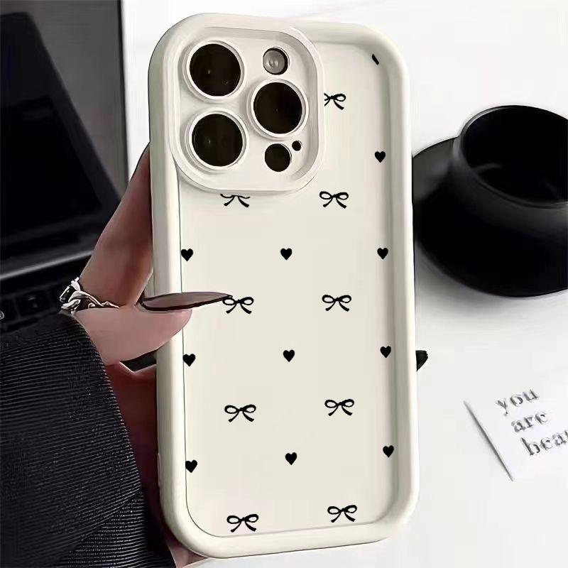 Милый Чехол-Сердечко с Бантом Для Motorola Moto Edge 60 Fusion 40 NEO 50 Pro E14 G85 G24 G34 G54 G84 G14 G53 E13 G75 E22 Чехол Силикон