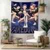 Colorful K-pop Demon Girl Vintage Tapestry Handmade Look Great for Reading Corner Studio Wall Balcony Four Seasons Vintage Wall Art