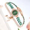 Round Quartz Wrist Watch Rhinestone Women Chain Elegant Crystal Bracelet Ladies