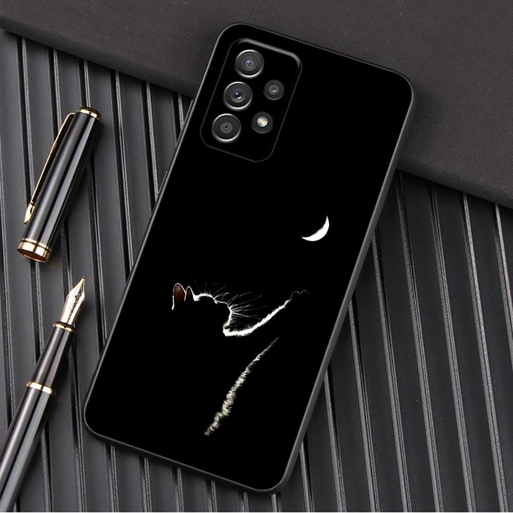 Забавный Милый Кот Лайн-Арт Чехол для Телефона Для Samsung Galaxy A57 A56 A37 A55 A36 A26 A54 A52 A35 A34 A25 A17 A16 A15 A07 A06 Мягкий Чехол