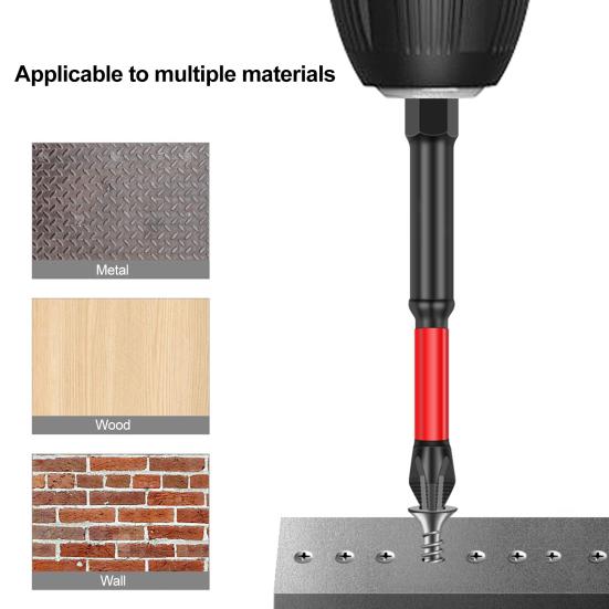 5/6/10/12 шт. Набор бит для ударной отвертки Устойчивые к ржавчине Высокоточные шлицевые головки Крестовые биты для отвертки Сверла с магнетизмом