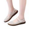 Beef Tendon Sole Flat Sole Single Shoes Women's Summer Hollow Hole Shoes Soft Sole Breathable Leather Women's Sandals