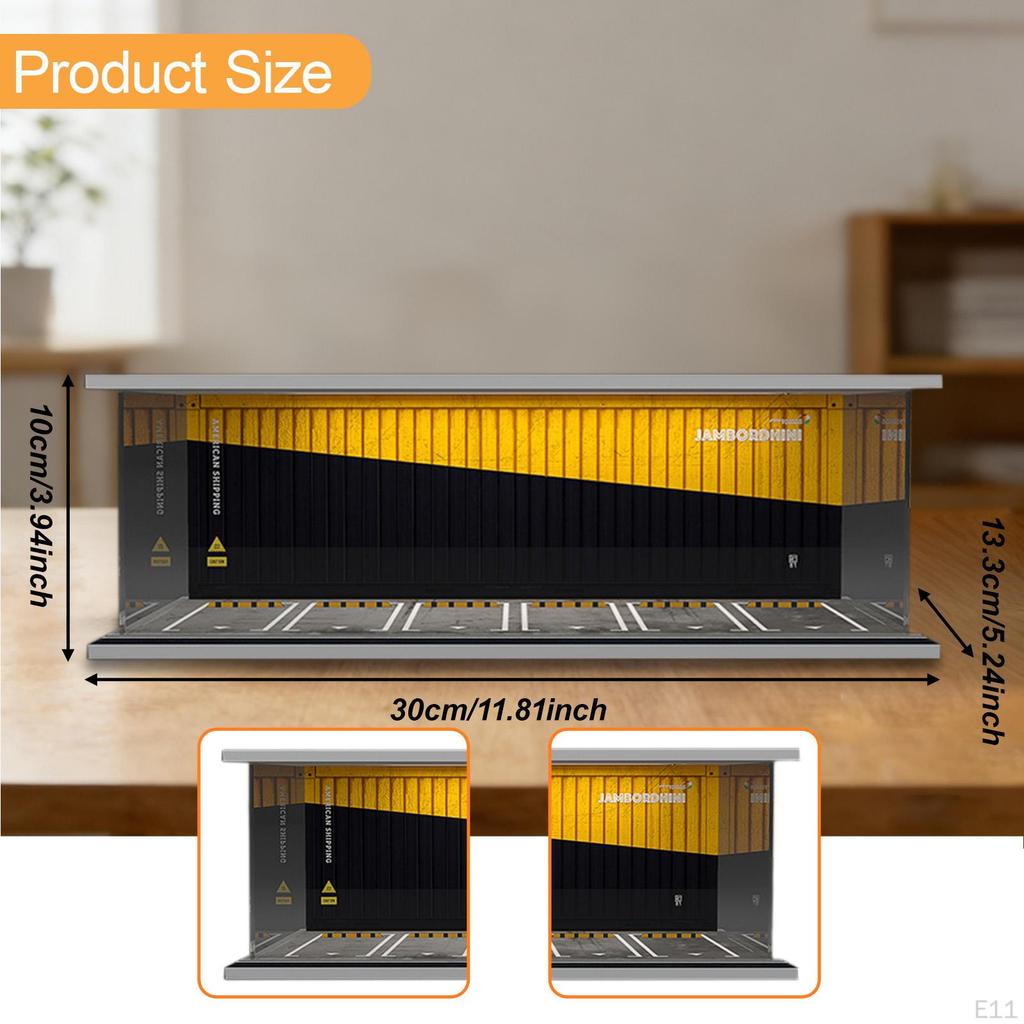 1/64 Model Car Display Case Diorama Desktop Decoration Toy Storage Box Showcase Organizer