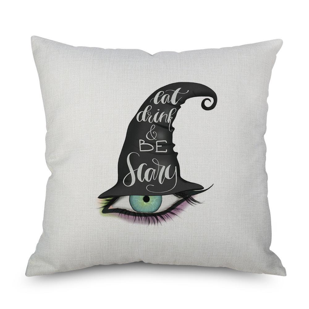 Halloween Linen Pillowcase Pumpkin Plaid Pillow Case for Bedroom Room Aesthetics Pillow Cover Luxury Designer Cushion Cover