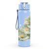 1PC White Magnolia Blossom Floral Print 750ml Color Plastic Sports Water Bottle Leakproof Flip Straw Lid Suitable for Sports Office Home Use
