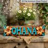 Металлическая табличка в стиле Охана - ретро настенное украшение со слоганом Ohana, Кованое алюминиевое настенное украшение, подходящее для кухонь, террас, дворов, кафе
