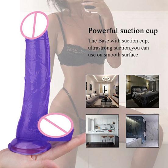 Cup Dildo Realistic Penis Suction Female Vagina Stimulation Masturbation Toy