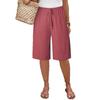 Solid Color Casual Mid Length Womens Five Point Pants