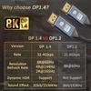 4K 144 Гц DisplayPort кабель DP 1.4 Display Port Displayport кабель 2K@240 Гц 8K@60 Гц для ПК ноутбуков ТВ проекторов Аудио Видео кабель