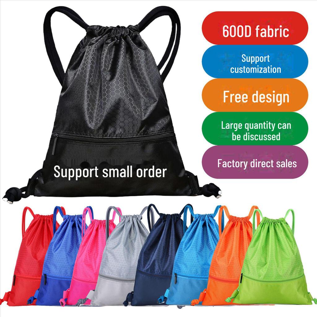 Waterproof Sports Drawstring Backpack for Fitness, Basketball, and Football Storage