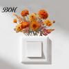 Waterproof Switch Sticker Removable Flower Sticker, Colorful Rose Peony Wall Protective Cover Decals, DIY Light for Bedroom Living Room PVC