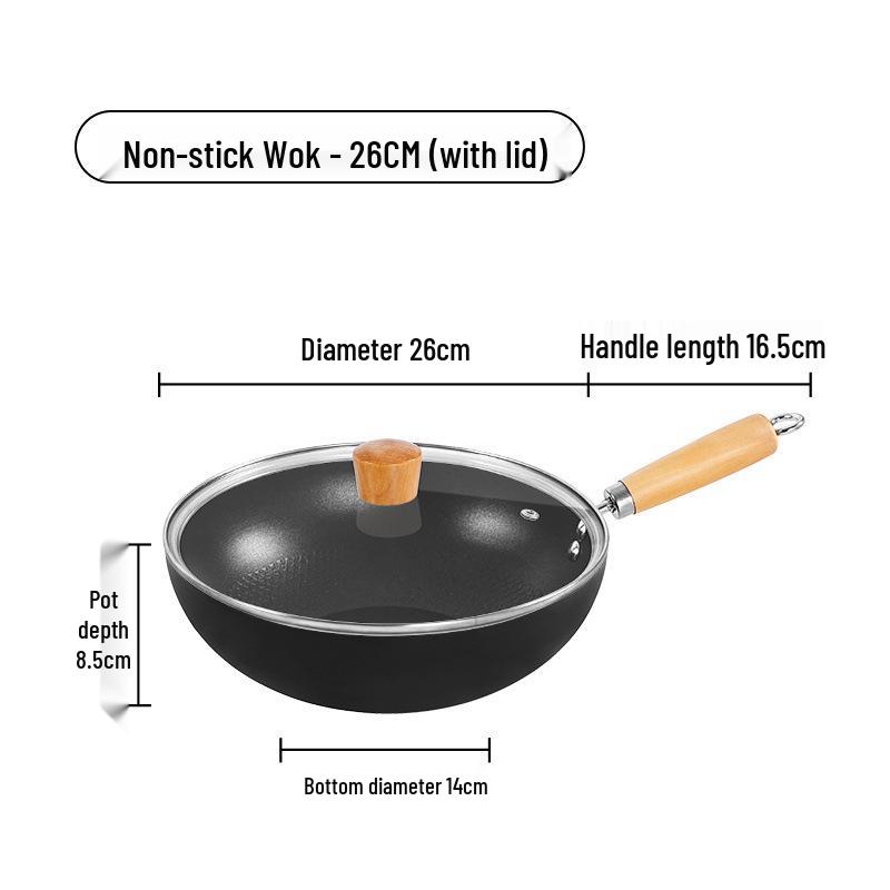 Multi-Use Mini Iron Wok: Non-Stick, Induction & Gas Compatible Flat Bottom Pan for Home & Outdoor Cooking