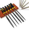 6pcs Small Wooden Rasp Set Flat Round Square Triangle Halbrund Needle Files New