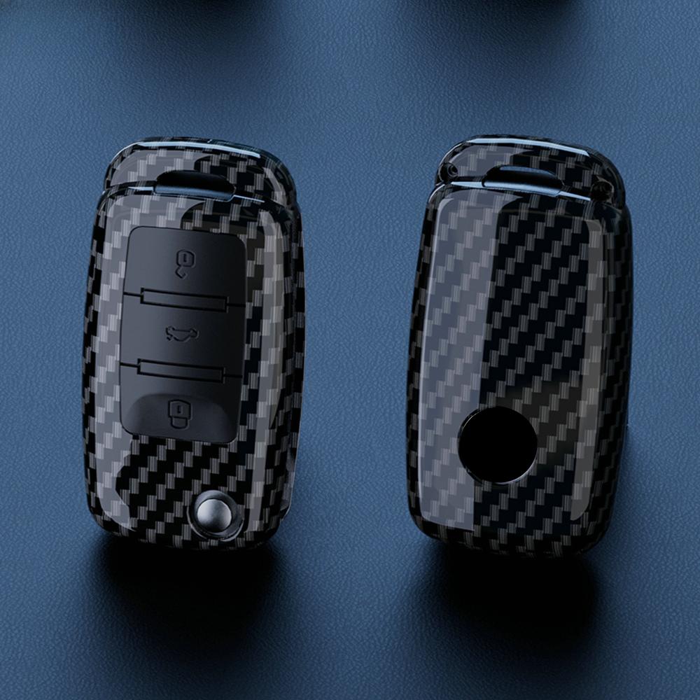 ABS Carbon Fiber Car Key Case Cover For VW Volkswagen Polo Tiguan Passat B5 B6 B7 Golf 4 5 6 MK6 Jetta Lavida Skoda Octavia Seat