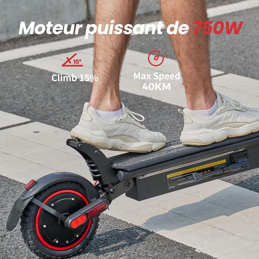 W8-DZ Electric Scooter 750W Motor 48V14Ah Battery, 40km/h Max Speed 9.3” OffRoad Tires, Triple Brake with App Dual Suspension escooters Urban Off-road