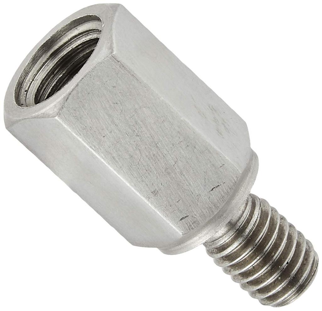 Tanax SS-5 Motorcycle Mirror Napoleon Slim Stainless Steel Adapter (1 Piece), 0.4 Inch (10 Mm) To 0.3 Inch (8 Mm)