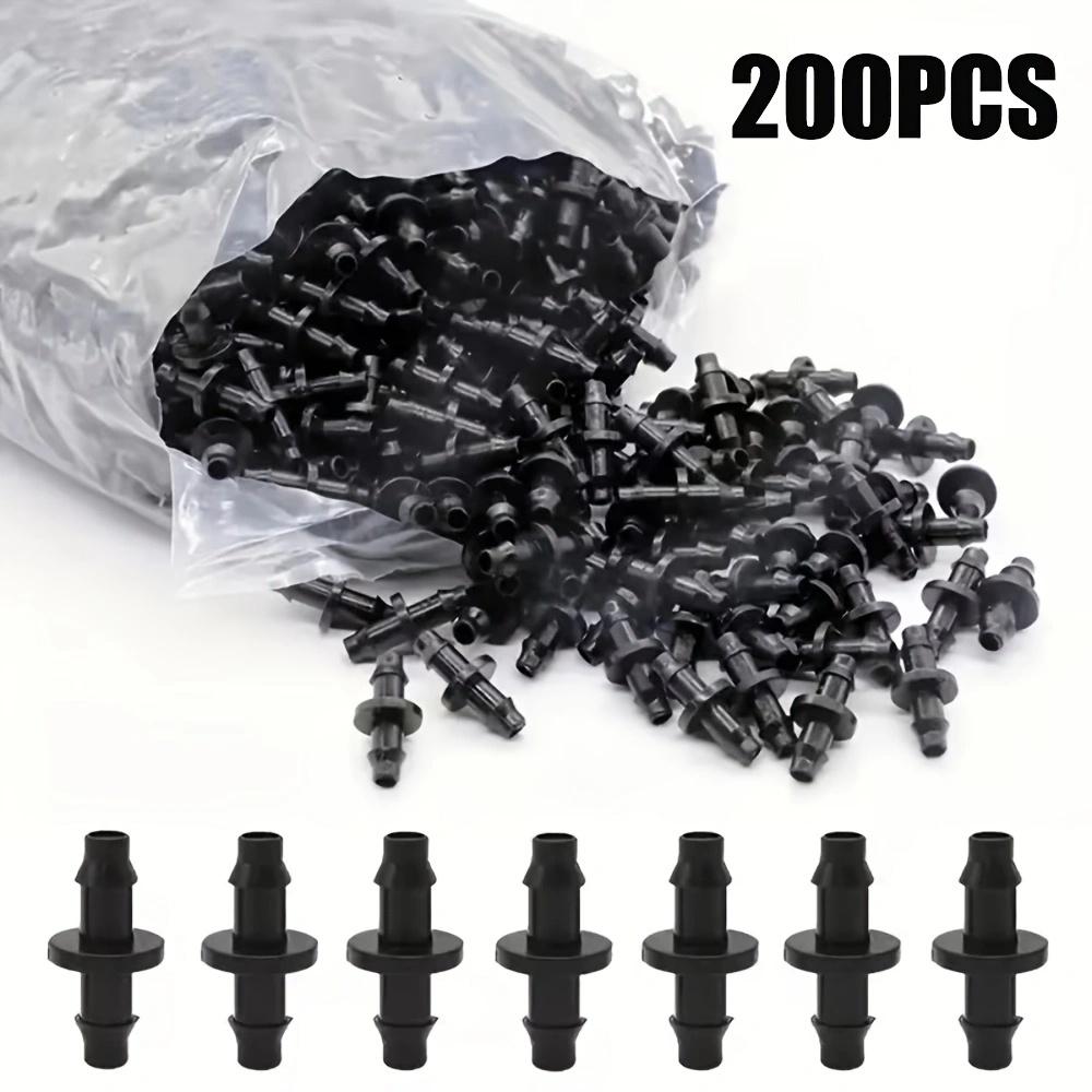 200Pcs Irrigation Tubing Connectors Barbed Straight Coupler for 1/4 Inch Drip Hose